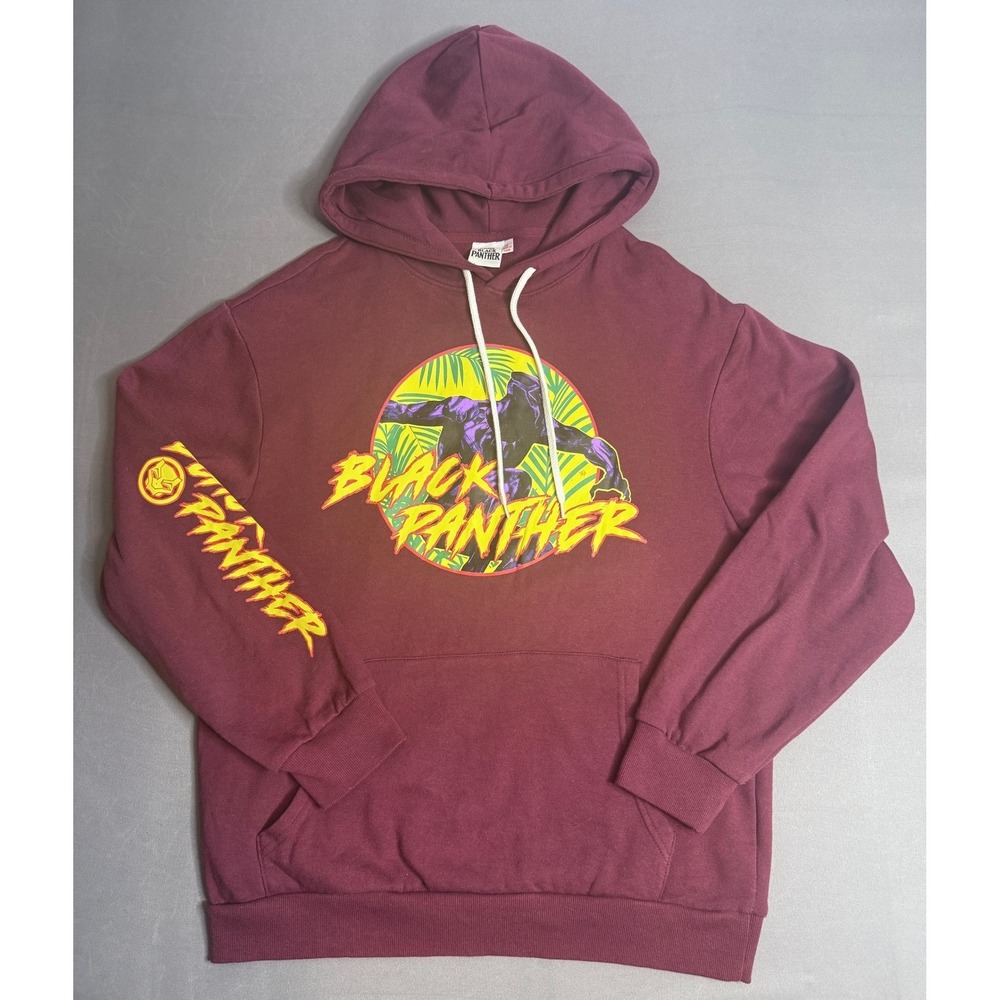 Black‎ Panther Marvel Comics Hoodie Large Burgundy Graphic Pullover